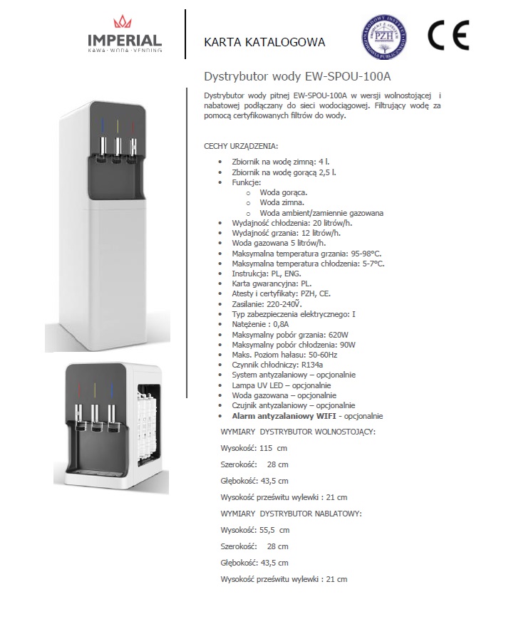 Dystrybutor wody AquaSmart EW-TPOU-100A-G - obrazek 5